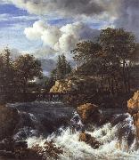 Jacob van Ruisdael A Waterfall in a Rocky Landscape china oil painting artist